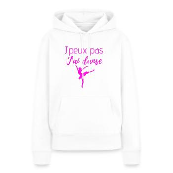 J'peux pas j'ai danse danseuse ballerine fuchsia - Sweat à capuche Premium bio Femme - blanc - Devant - Julia (174cm)