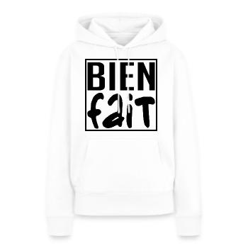 Bien fait - Sweat à capuche Premium bio Femme - blanc - Devant - Julia (174cm)