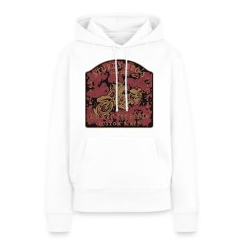 Retour aux sources - Sweat à capuche Premium bio Femme - blanc - Devant - Julia (174cm)