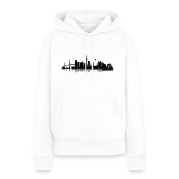Hambourg 05 - Sweat à capuche Premium bio Femme - blanc - Devant - Julia (174cm)