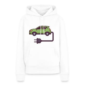 Véhicule électrique - Sweat à capuche Premium bio Femme - blanc - Devant - Julia (174cm)