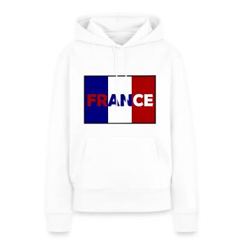 Die Franzosen Aufkleber - Frauen Premium Bio Hoodie - Weiß - Vorne - Julia (174cm)