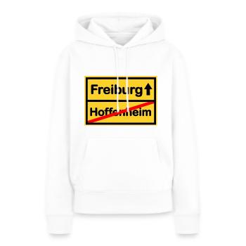 La route de Fribourg - Sweat à capuche Premium bio Femme - blanc - Devant - Julia (174cm)