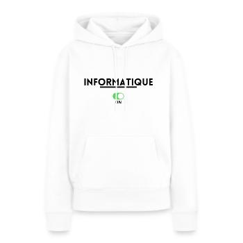 informatique. t shirt informatique - Sweat à capuche Premium bio Femme - blanc - Devant - Julia (174cm)