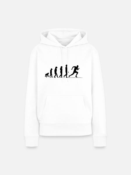 Evolution Sprint / Sprinter - Frauen Premium Bio Hoodie - Weiß