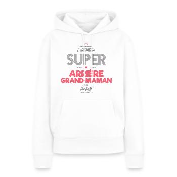 L authentique super arrière grand maman - Sweat à capuche Premium bio Femme - blanc - Devant - Julia (174cm)