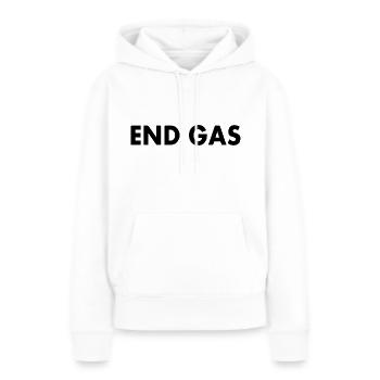 End gas - Frauen Premium Bio Hoodie - Weiß - Vorne - Julia (174cm)