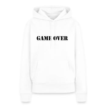 Game over - Sweat à capuche Premium bio Femme - blanc - Devant - Julia (174cm)