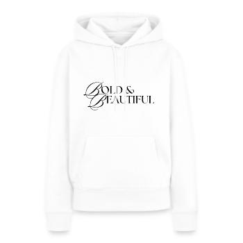 Bold and Beautiful in Black Print - Women’s Premium Organic Hoodie - white - Front - Julia (174cm)