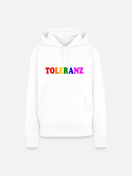 Toleranz - Frauen Premium Bio Hoodie - Weiß