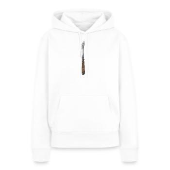Messer - Frauen Premium Bio Hoodie - Weiß - Vorne - Julia (174cm)