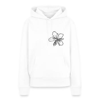 Weidenrose minimalistisch - Frauen Premium Bio Hoodie - Weiß - Vorne - Julia (174cm)