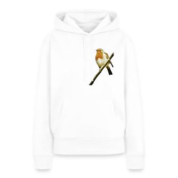 rouge-gorge - Sweat à capuche Premium bio Femme - blanc - Devant - Julia (174cm)