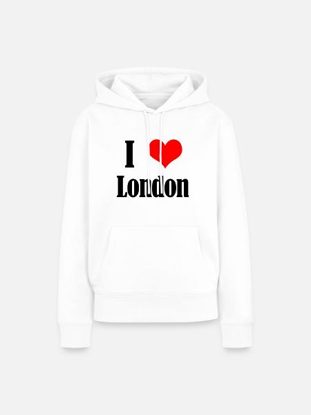 I love London - Frauen Premium Bio Hoodie - Weiß
