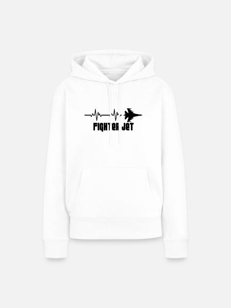 Heartbeat Kampfjet - Frauen Premium Bio Hoodie - Weiß