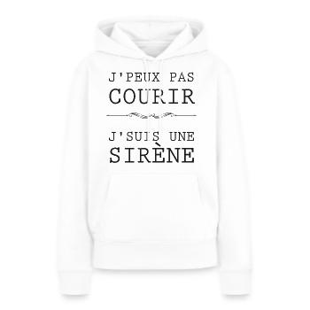 Courir C'est Pas Pour Moi Humour Femme Sport - Sweat à capuche Premium bio Femme - blanc - Devant - Julia (174cm)
