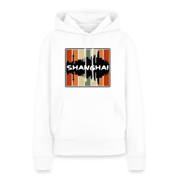 Shanghai China Skyline Silhouette Reisesouvenir - Frauen Premium Bio Hoodie - Weiß - Vorne - Julia (174cm)