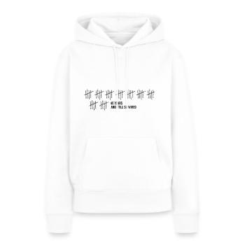 45e anniversaire 45 quarante-cinq 45e anniversaire - Sweat à capuche Premium bio Femme - blanc - Devant - Julia (174cm)