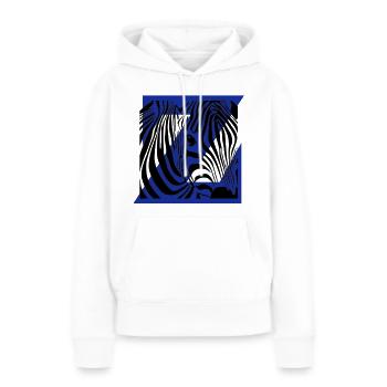 Zebra Mix - Sweat à capuche Premium bio Femme - blanc - Devant - Julia (174cm)