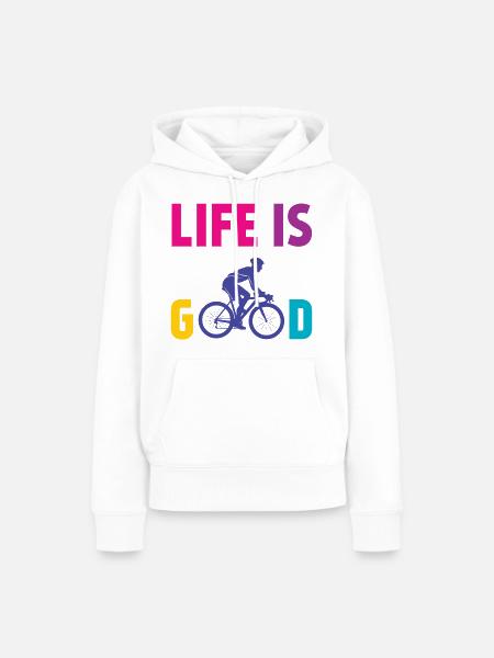 Radfahren - Das Leben ist gut - Frauen Premium Bio Hoodie - Weiß
