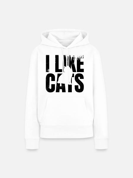Katzenliebe - Frauen Premium Bio Hoodie - Weiß