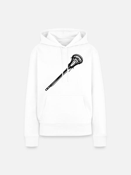 Lacrosseschläger Skizze - Frauen Premium Bio Hoodie - Weiß