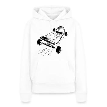 Skateboard - Frauen Premium Bio Hoodie - Weiß - Vorne - Julia (174cm)