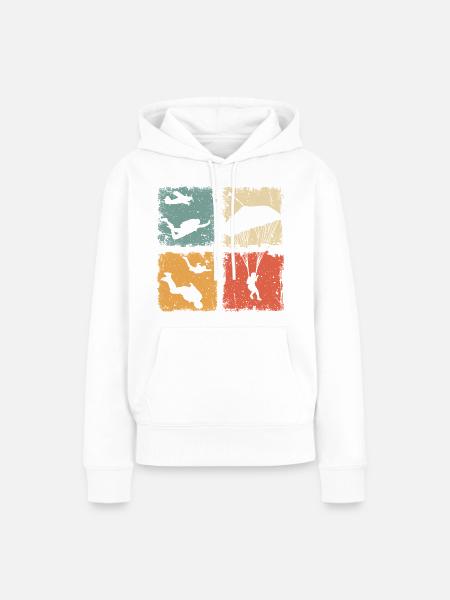 Fallschirmspringen Absprung Freifall Fallschirm - Frauen Premium Bio Hoodie - Weiß