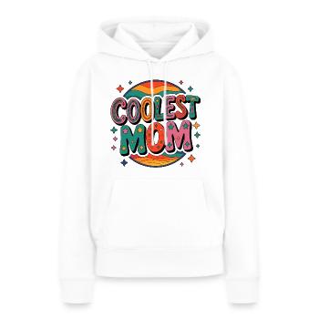Coolest Mom Retro - Frauen Premium Bio Hoodie - Weiß - Vorne - Julia (174cm)