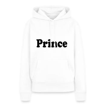 Prince - Sweat à capuche Premium bio Femme - blanc - Devant - Julia (174cm)