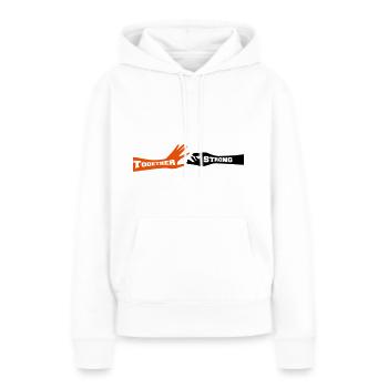 together strong - Sweat à capuche Premium bio Femme - blanc - Devant - Julia (174cm)