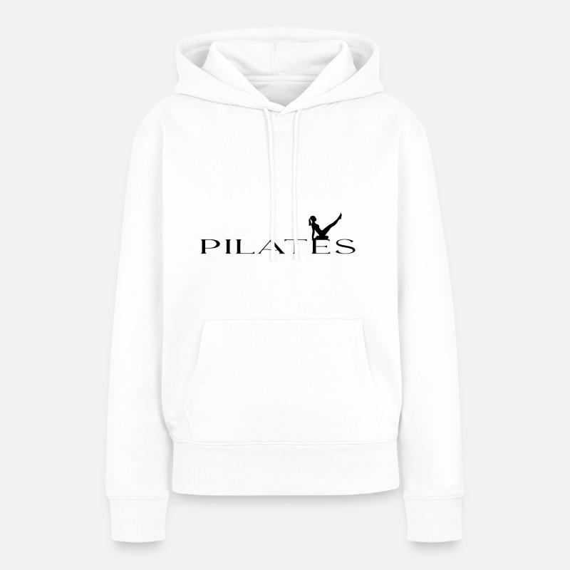 Pilates - Sweat à capuche Premium bio Femme - blanc