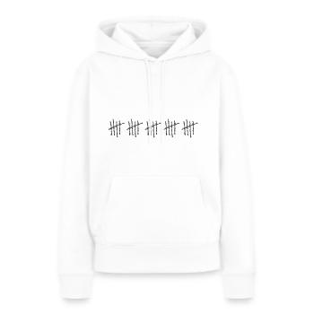 25e anniversaire 25 ans vingt-cinq ans - Sweat à capuche Premium bio Femme - blanc - Devant - Julia (174cm)