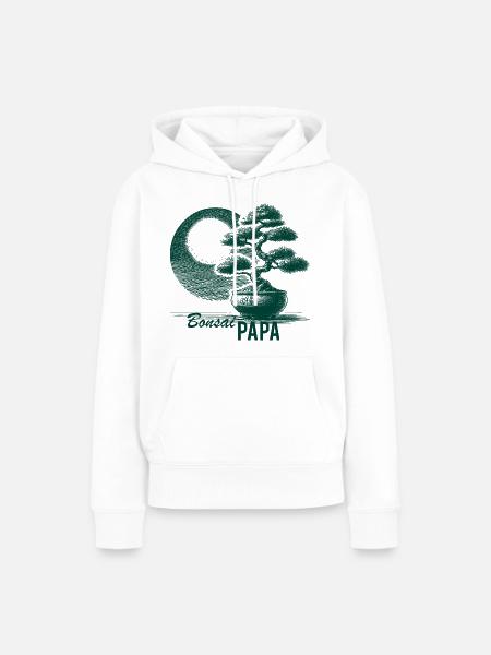 Bonsai Papa - Frauen Premium Bio Hoodie - Weiß
