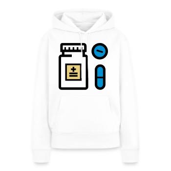 Pillen, Medikamente, Medizin, Drogen, Pillendose - Frauen Premium Bio Hoodie - Weiß - Vorne - Julia (174cm)