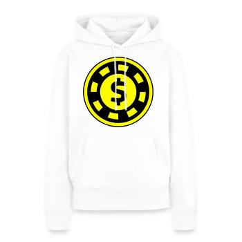 Cercle de jetons de poker - Sweat à capuche Premium bio Femme - blanc - Devant - Julia (174cm)