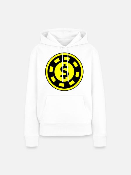 Poker Chip Kreis - Frauen Premium Bio Hoodie - Weiß