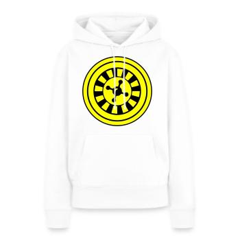 Cercle d’icônes de roulette - Sweat à capuche Premium bio Femme - blanc - Devant - Julia (174cm)