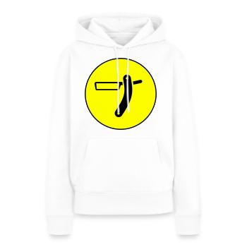 Rasieren Barber Kreis - Frauen Premium Bio Hoodie - Weiß - Vorne - Julia (174cm)
