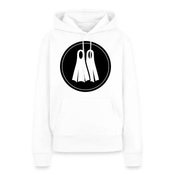 Cercle de nageoires de plongée - Sweat à capuche Premium bio Femme - blanc - Devant - Julia (174cm)