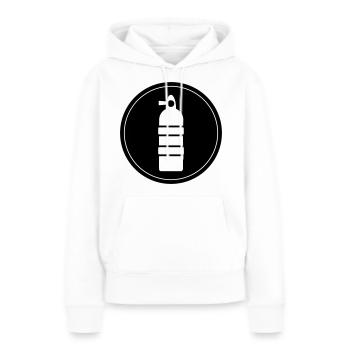 Cercle de plongée à l’oxygène - Sweat à capuche Premium bio Femme - blanc - Devant - Julia (174cm)