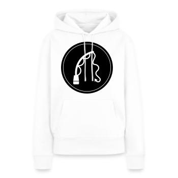Icône de pêche à la canne à pêche - Sweat à capuche Premium bio Femme - blanc - Devant - Julia (174cm)