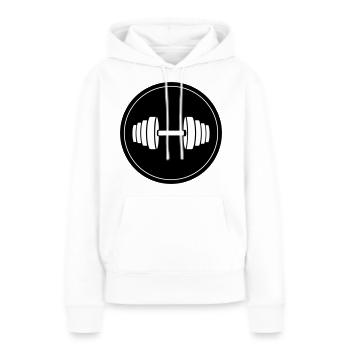 Hantel gewichte Kreis - Frauen Premium Bio Hoodie - Weiß - Vorne - Julia (174cm)
