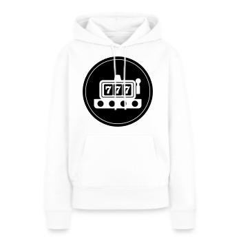 Cercle de bandits manchots - Sweat à capuche Premium bio Femme - blanc - Devant - Julia (174cm)