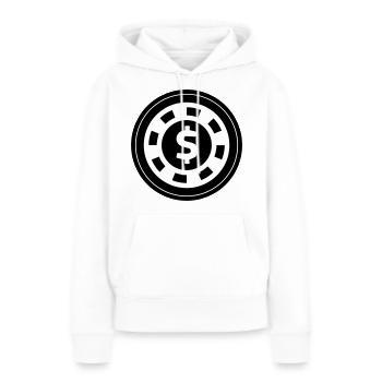Cercle de jetons de poker - Sweat à capuche Premium bio Femme - blanc - Devant - Julia (174cm)