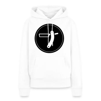 Rasieren Barber Kreis - Frauen Premium Bio Hoodie - Weiß - Vorne - Julia (174cm)