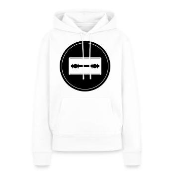 Cercle d’icônes de lame de rasoir - Sweat à capuche Premium bio Femme - blanc - Devant - Julia (174cm)