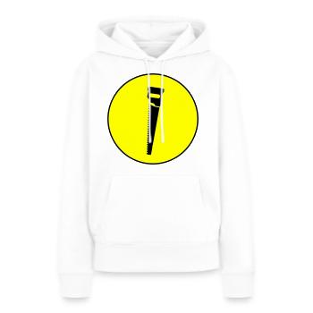 Icône de scie - Sweat à capuche Premium bio Femme - blanc - Devant - Julia (174cm)