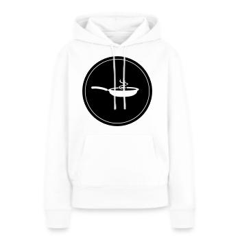 Cuisson à la poêle - Sweat à capuche Premium bio Femme - blanc - Devant - Julia (174cm)