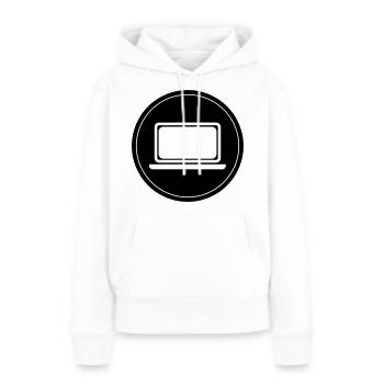 Ordinateur portable Pc Office - Sweat à capuche Premium bio Femme - blanc - Devant - Julia (174cm)